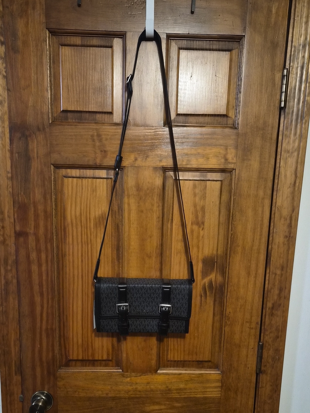 Michael Kors Black Monogram Crossbody Messenger Bag